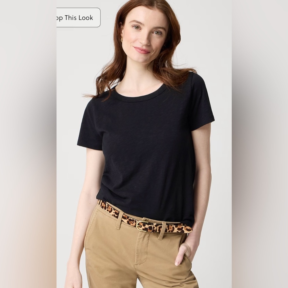 J.Crew Short-sleeve girlfriend crewneck tee in black